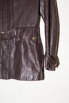 Brown leather Jacket with belt